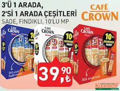 CAFE CROWN KAHVE 3'Ü 1 ARADA/2'Sİ 1 ARADA ÇEŞİTLERİ 10'LU